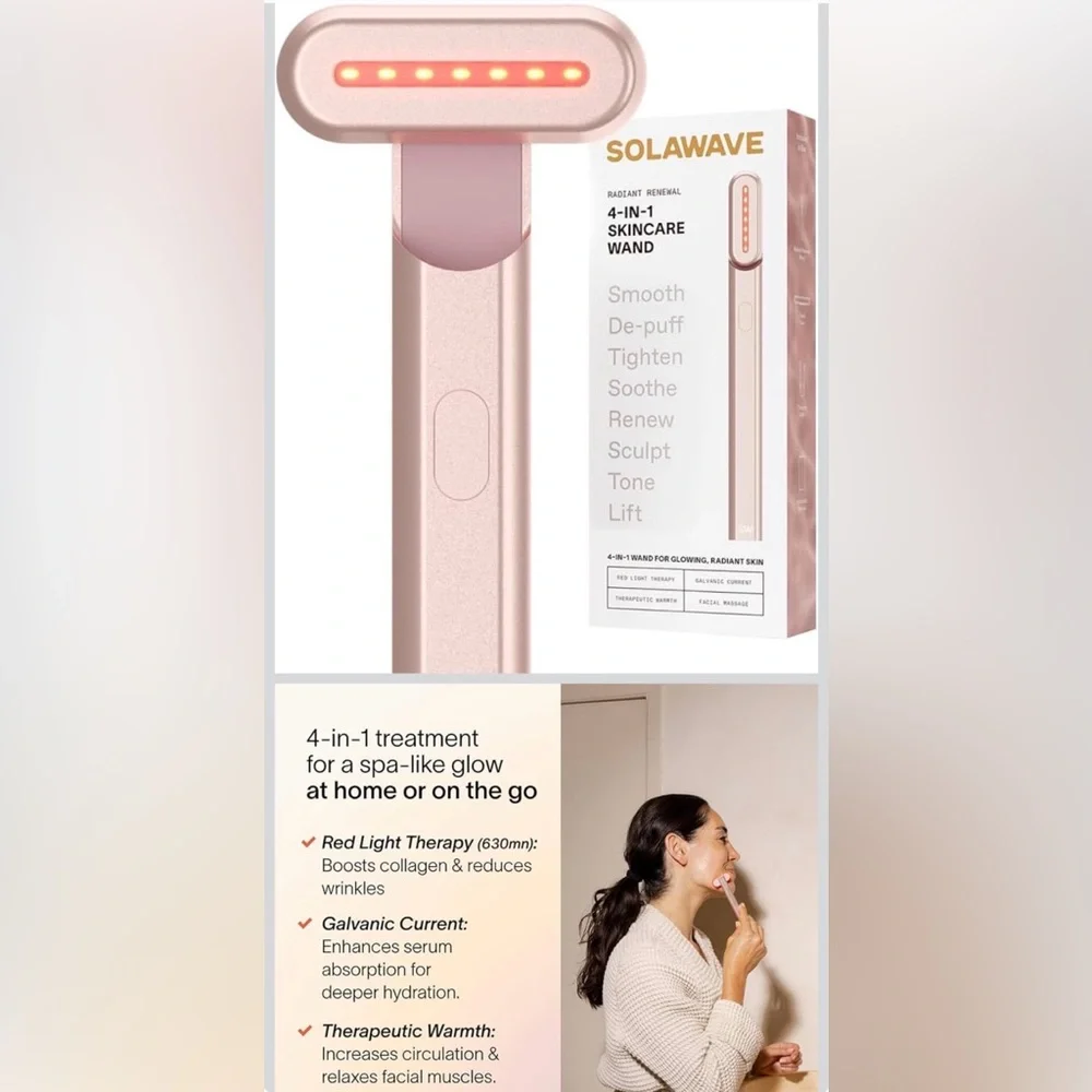 SOLAWEVE Portable Pink Phone Charger with USB Cable